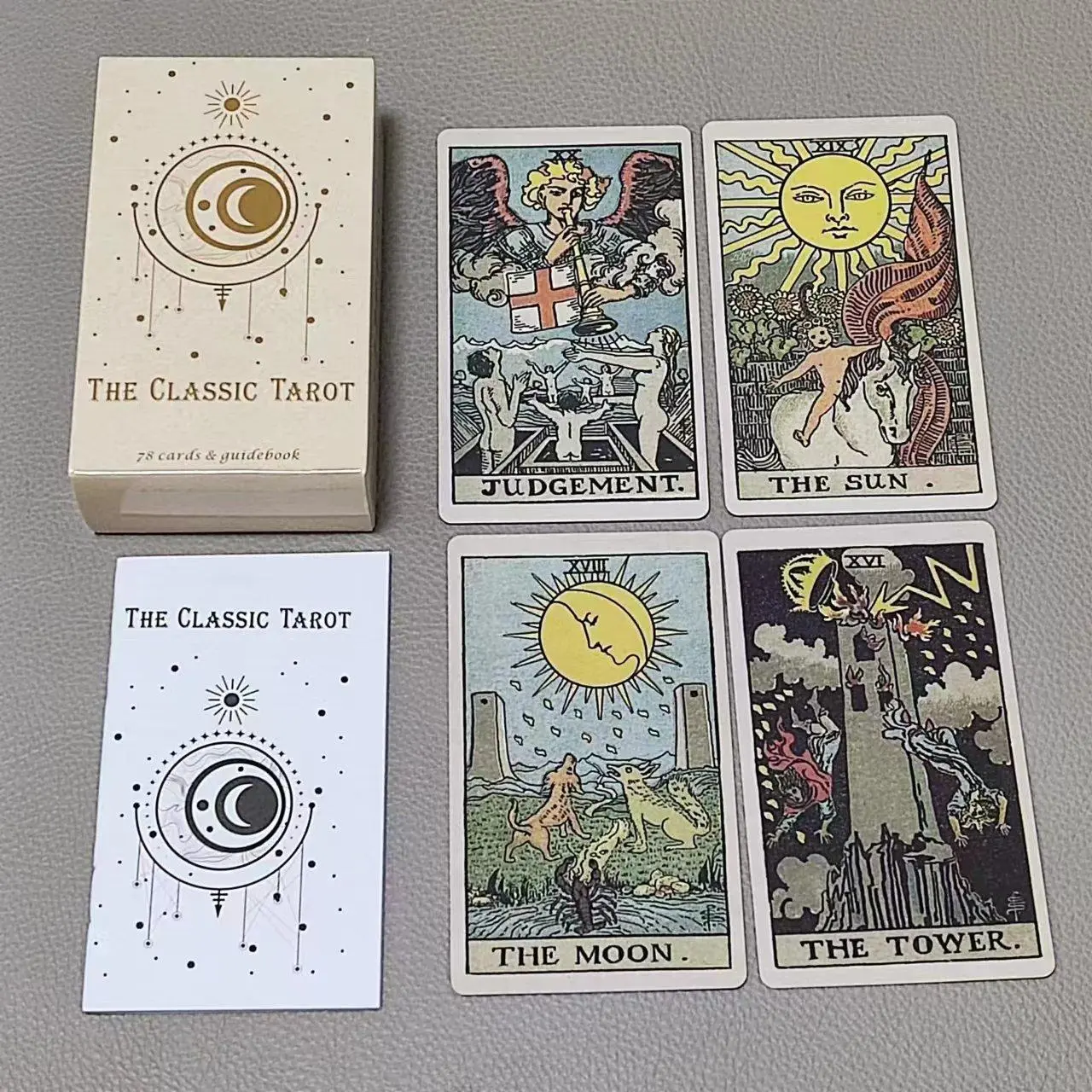 Tarot Cards Deck With Guidebook - 10.3*6cm klasik Tarot 78 kartu dengan