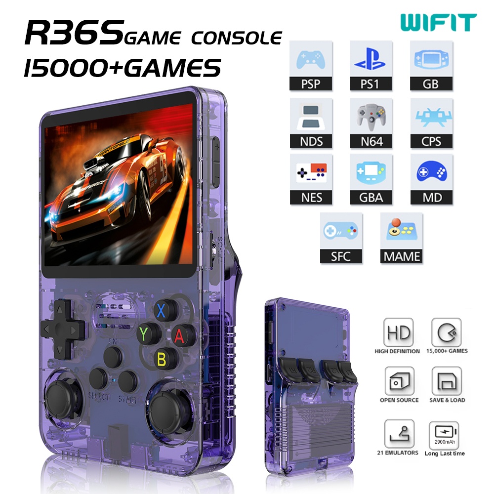 Retro Handheld Game Console R36S - Konsol game genggam R36s portabel, game