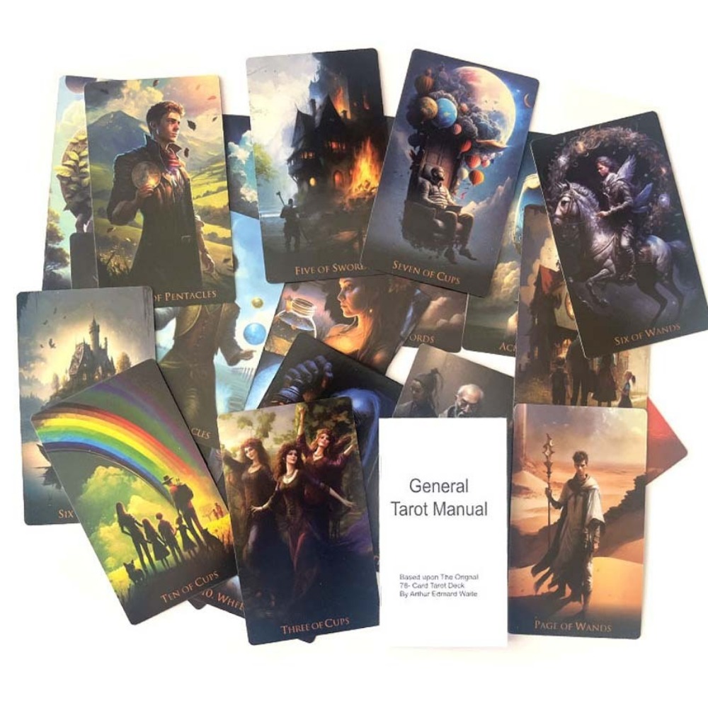 12*7cm Dunia aneh Tarot 78 kar - Tarot Cards Deck With Guidebook ulasan dan harga