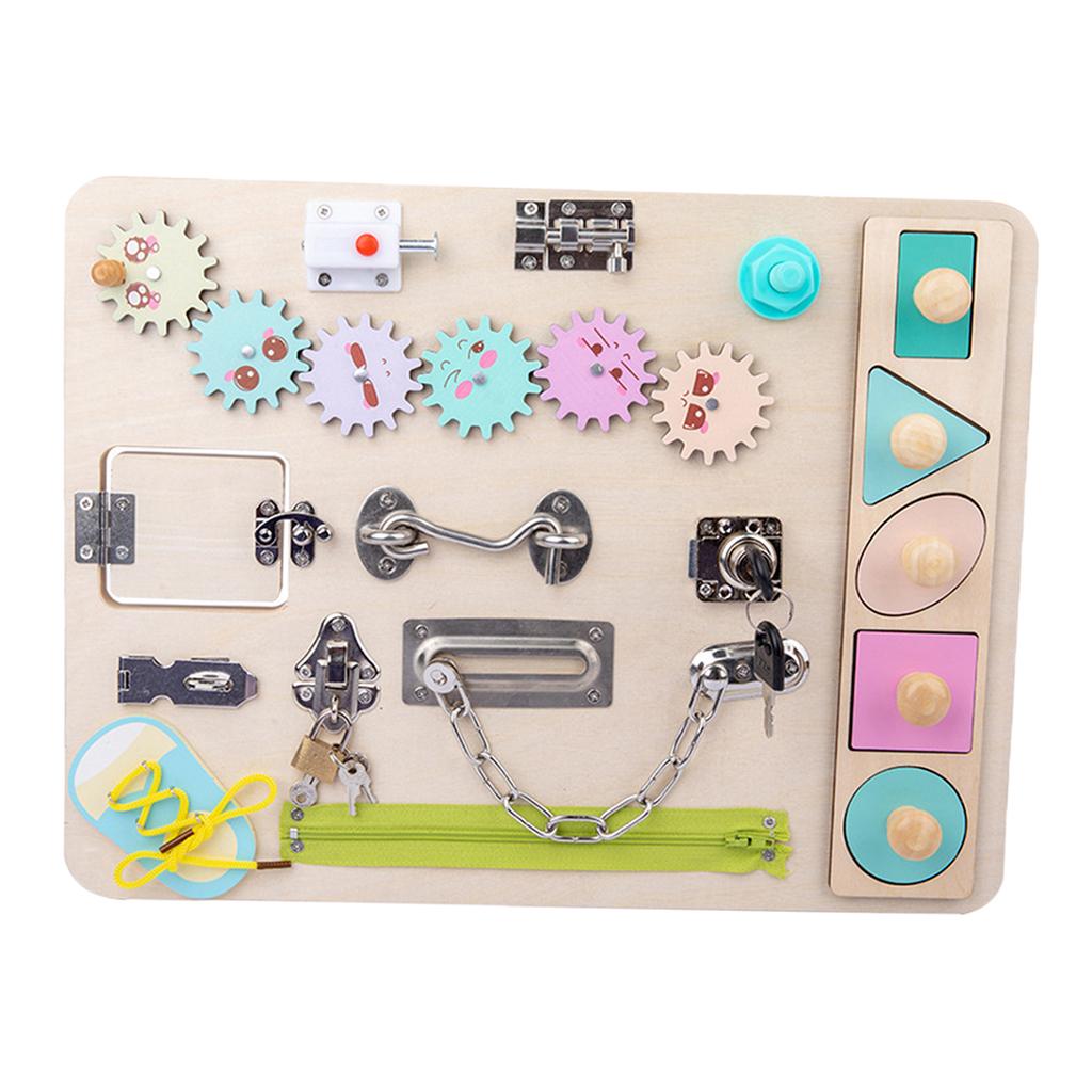 Papan Aktivitas untuk Balita,  - Montessori Wooden Busy Board Toddler ulasan dan harga