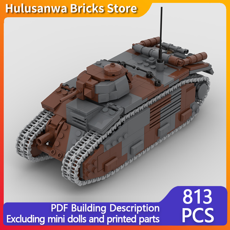 Tank Militer B1 Bis Model MOC, - Lego Compatible Military Tank ulasan dan harga